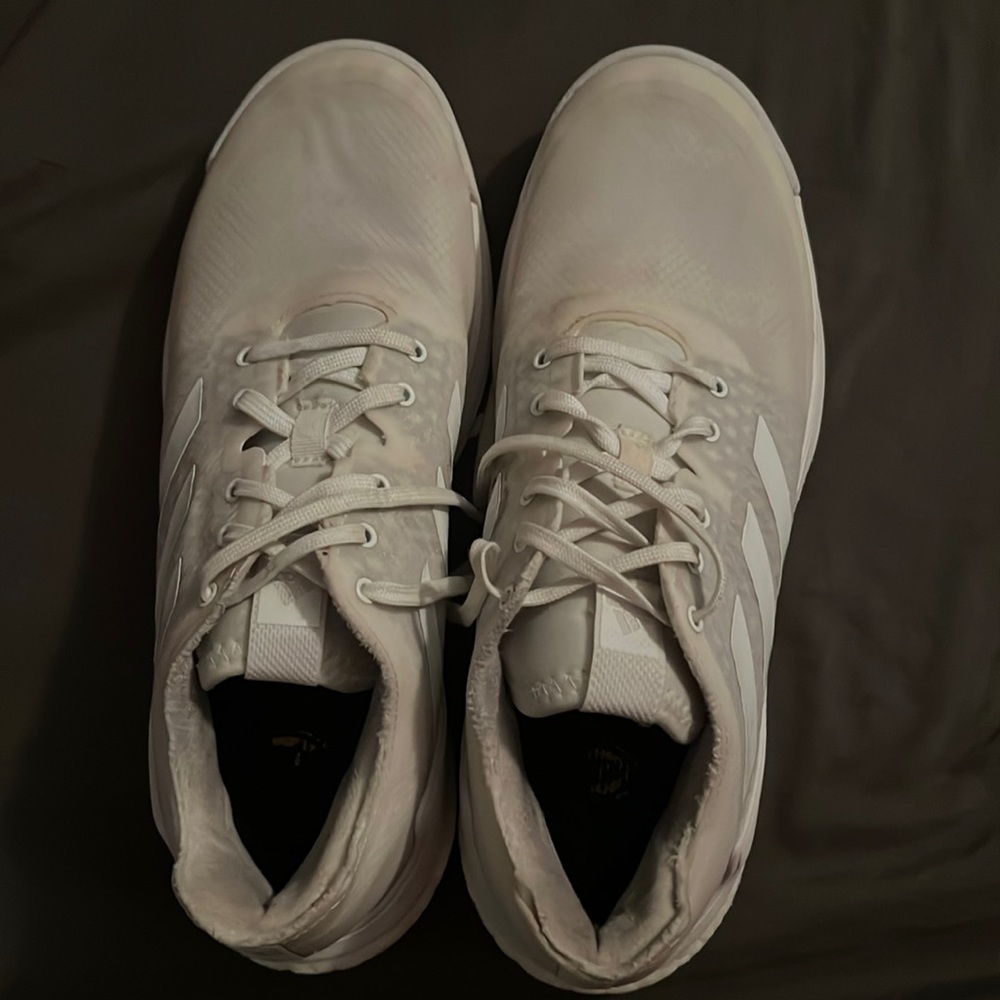 Adidas volleyball shoes.  W 9.  W/out original insoles. Includes VIKTRY insoles